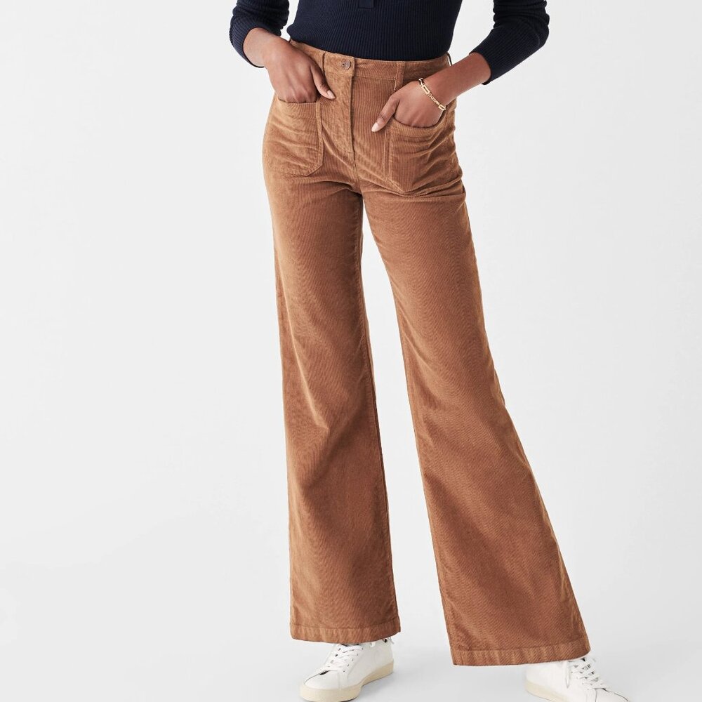 Faherty Women's SoftStretch Cord Patch Pocket Straight-Leg Pants 29